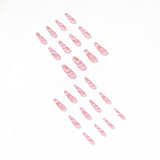 Rose Color Matching Line Press On Nail Fake Nail Patch Wearing Nail Finished Product - V.I.P Digital Presence