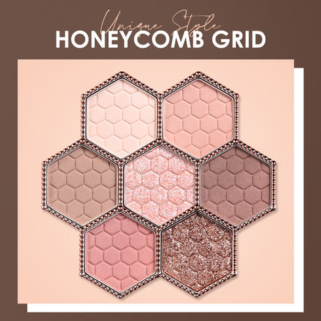Honeycomb Hexagonal Star Diamond Eyeshadow Palette Taro Powder Honey Earth Eyeshadow Natural Highlight 12 Colors - V.I.P Digital Presence