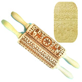 Wooden Rolling Pin Beechwood Laser Engraved Printed Rolling Pin Embossing Rolling Pin Christmas Flip Sugar Cookie Rolling Pin - V.I.P Digital Presence