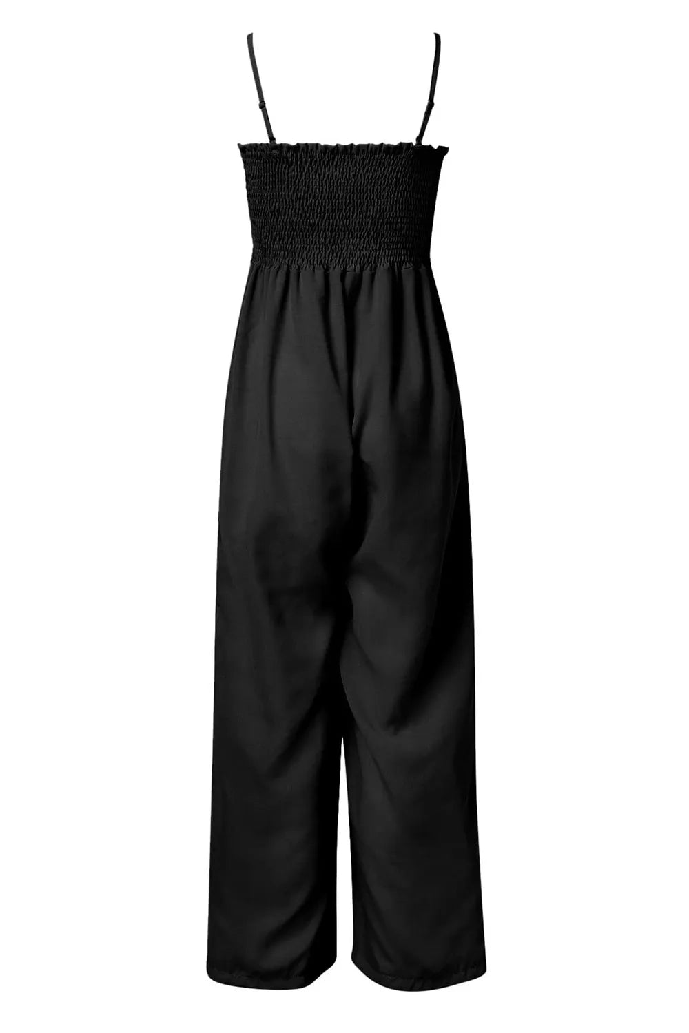 Smocked Spaghetti Strap Wide Leg Jumpsuit - V.I.P Digital Presence