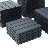 Plastic interlocking deck tiles, 44 waterproof outdoor terrace deck tiles, 12 "x12" square gray - V.I.P Digital Presence