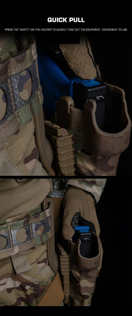 6354DO Left - handed Tactical Pistol Glock 17 Holster with X300U - A QLS Adapter, Leg Shroud, Drop, and MHA Leg Strap Kit - V.I.P Digital Presence