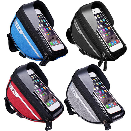 Cycling Bicycle Bike Head Tube Handlebar Cell Mobile Phone Bag Case Holder Case Pannier Waterproof Touchscreen Polyester Bike ba - V.I.P Digital Presence