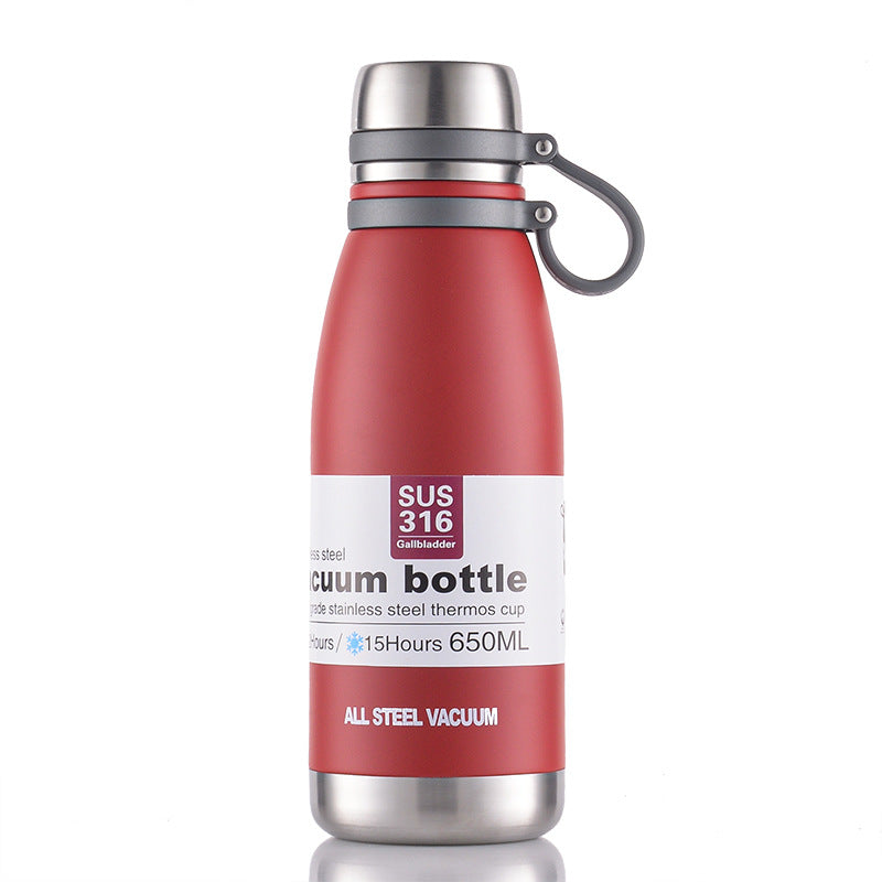 Taza de agua con aislamiento 316 de acero inoxidable para exteriores, portátil, para vehículo deportivo, taza de aislamiento de gran capacidad 