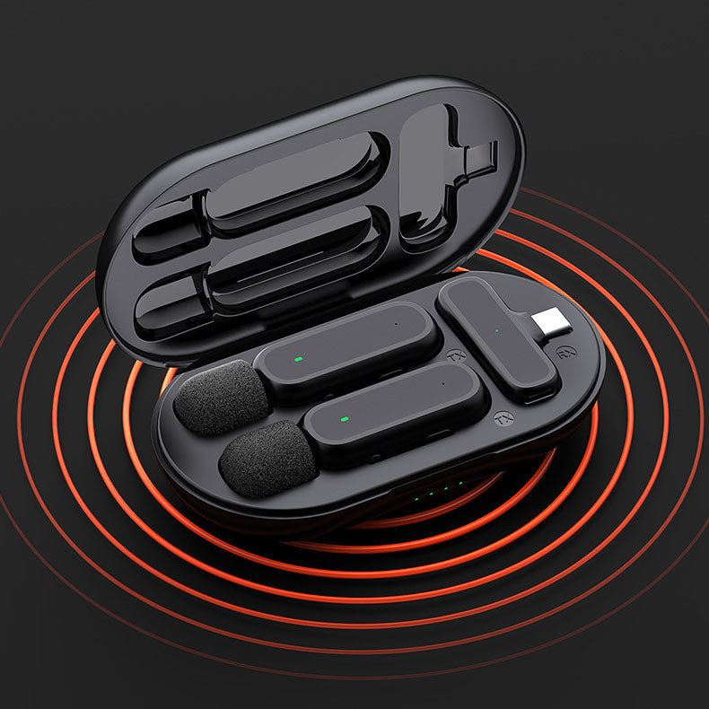 K61 wireless microphone lavalier with charging chamber video capture Tiktok live broadcast noise reduction mini microphone - V.I.P Digital Presence