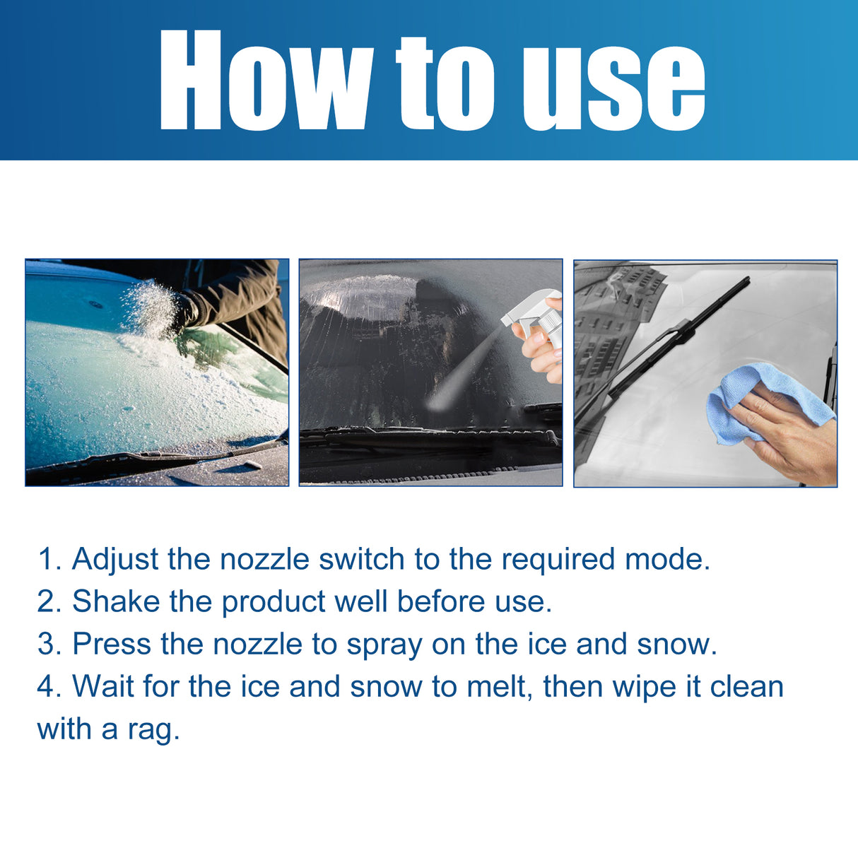 Deicing Agent, Winter Car Glass Fast Melting Snow Remover Front Windshield Snow Repellent - V.I.P Digital Presence