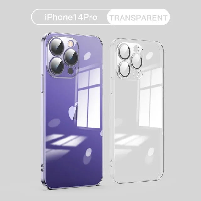 Electroplating TPU transparent phone case for iPhone 16, Apple 15 with lens film, 14 Pro anti drop protective cover, 13 - V.I.P Digital Presence