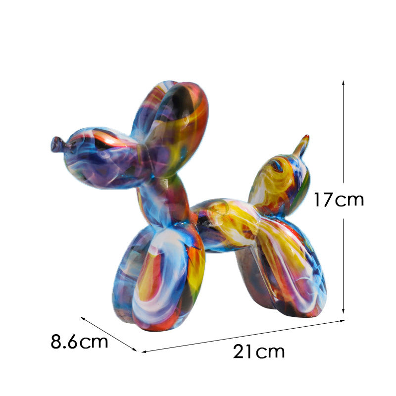 New black and white plaid balloon dog ornaments creative TV cabinet wine cabinet living room porch resin crafts - V.I.P Digital Presence