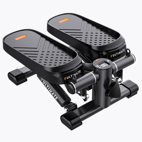Home Office Exercise 330LBS Capacity Mini Stepper with Resistance Bands and LCD Monitor  Pink - V.I.P Digital Presence