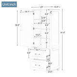 Tall bathroom storage cabinet with two drawers and adjustable shelves for independent storage - V.I.P Digital Presence