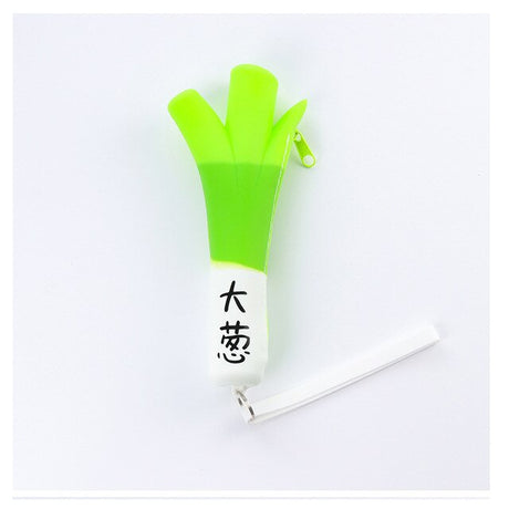 Creative Green Onion Banana Pencil Bag Silicone Pencil Case Student Stationery Storage Coin Purse - V.I.P Digital Presence