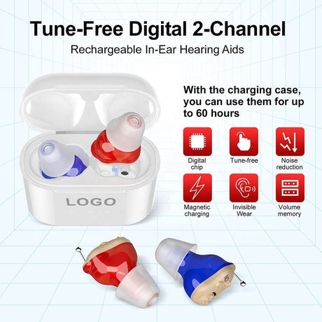 Rechargeable sound amplifier for elderly hearing aids - V.I.P Digital Presence