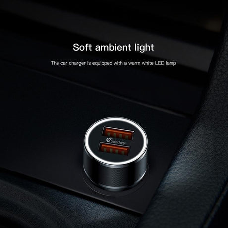 Baseus Dual USB  Charge QC 3.0 Car Charger  Fast Charging Universal 36W Car USB Charger - V.I.P Digital Presence