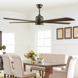 60 "modern wooden ceiling fan with lighting and remote control, 6-speed noiseless reversible DC motor ceiling fan - V.I.P Digital Presence