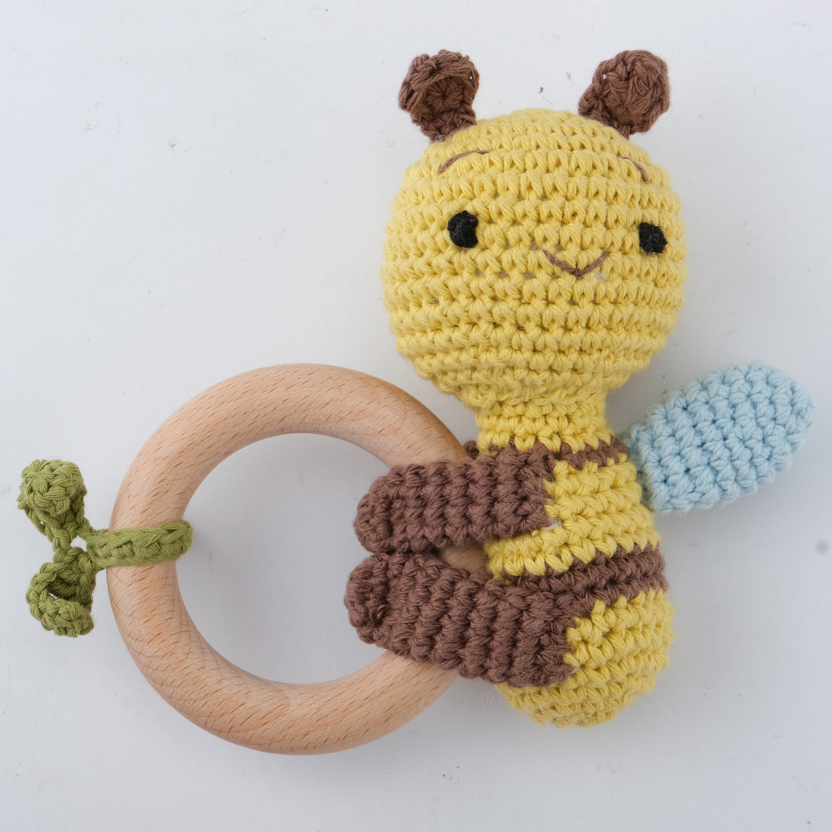 Campana relajante para bebé con nombre tallado, regalo para recién nacido, regalo para el baño, muñeca de dibujos animados tejida