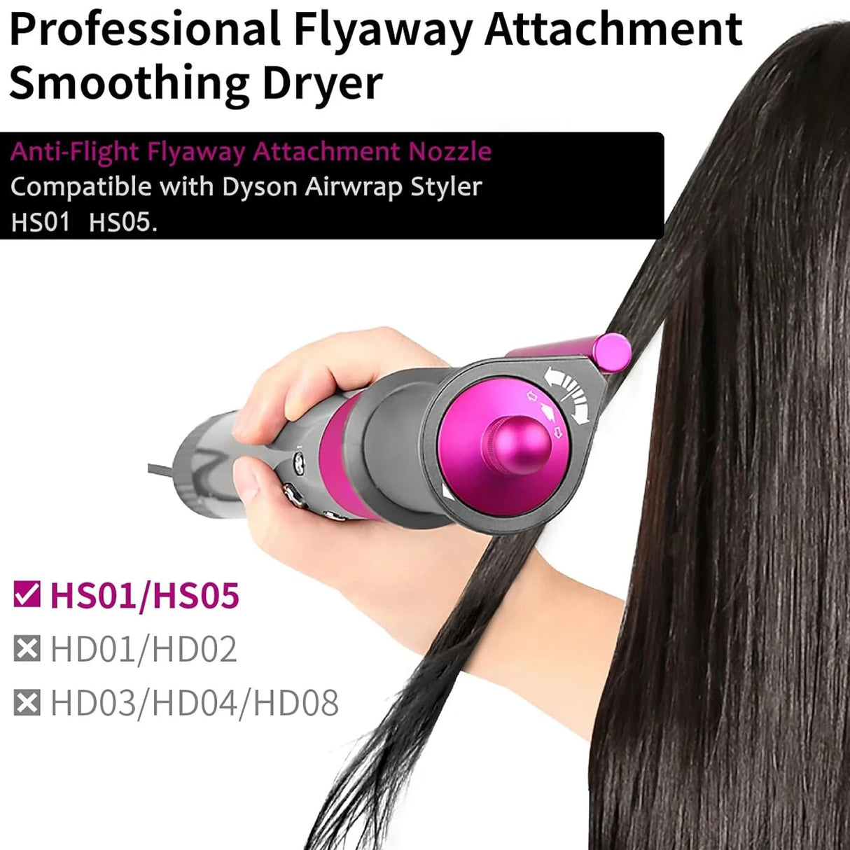 Anti-Flight Flyaway Attachment Nozzle for Dyson Airwrap Smoothing Dryer Accessories for Dyson HS05/01 Straightening Hair Nozzle - V.I.P Digital Presence