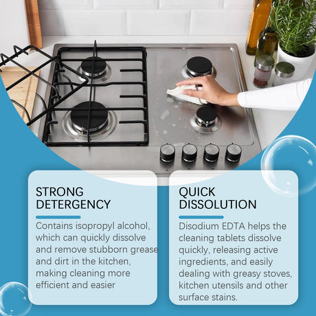 Kitchen Grease Cleaning Tablets, Home Cleaning Kitchen Stove Stains Multi-Functional Oil And Scale Removal - V.I.P Digital Presence