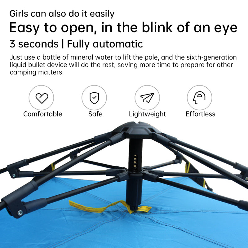 Quick-Deploy Green/White Outdoor Tent, Comfortably Accommodating 3-4 People on Camping Trips - V.I.P Digital Presence