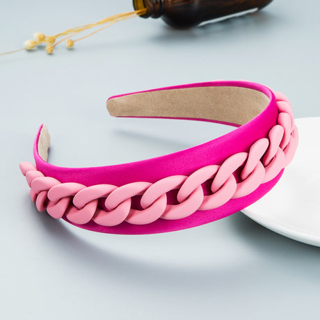 Headband New Fashion Personality Pastoral Style Female Wide-Brimmed Color Chain Decoration Macaron Color Headband - V.I.P Digital Presence