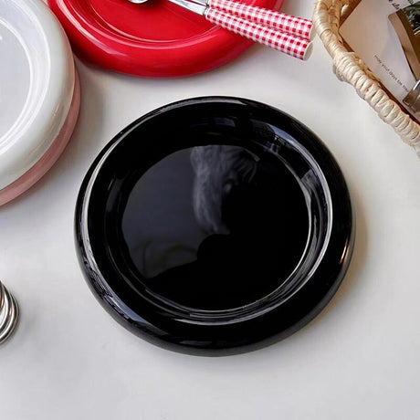 Ins - style Round Ceramic Food Plates. Thick - edged, creative Nordic tableware. Ideal for dessert, steak, pasta. - V.I.P Digital Presence