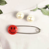 Imperdibles para bebés y niños, con forma de emoticono, de plástico, tamaño mediano, aproximadamente 40, tamaño grande, aproximadamente 55 mm. 