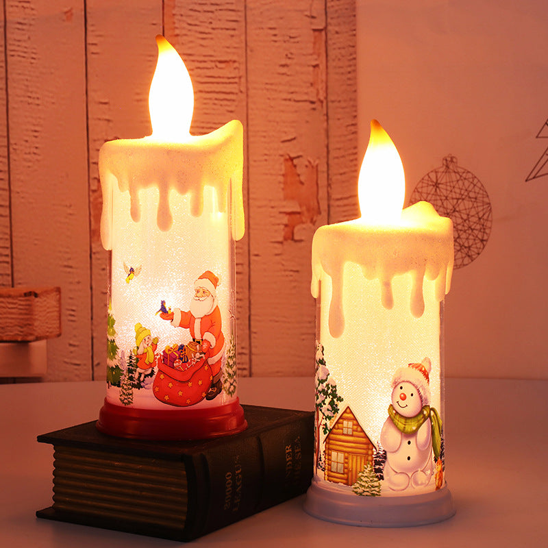 Christmas decoration candle light LED simulation flame candle Santa Claus snowman decoration night light - V.I.P Digital Presence