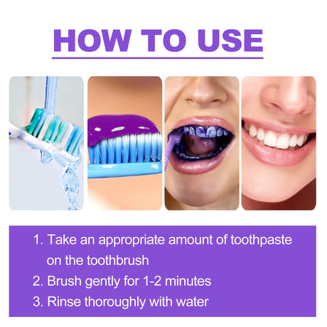 V34 Purple Toothpaste, Repair Teeth Mouth Clean Breath Fresh White Toothpaste - V.I.P Digital Presence