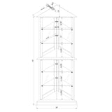 Corner Curio Dispaly Cabinet with Lights, Adjustable Tempered Glass Shelves, Mirrored Back,Walnut(E26 light bulb not included) - V.I.P Digital Presence