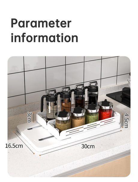Pull out Rotating Spice Rack Organizer for Cabinet Rotate Makeup Organizer Slide Bottle Box Holder Plastic Seasoning Spice Rack - V.I.P Digital Presence