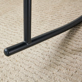 PU material cushioned rocking chair unique rocking chair cushioned seat brown backrest rocking chair black metal legs