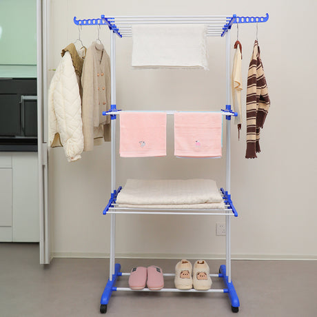 Folding Clothes Rack with Drying and Storage Functions for Bedroom, Ideal for Hanging Coats and Garments - V.I.P Digital Presence