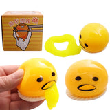 Yema de huevo para vomitar, huevo perezoso, yema de huevo, hermano, pellizco, yema de leche musical, pelota de huevo para vomitar, juguete para aliviar el estrés.