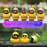 Car Duck with Helmet Broken Wind Small Yellow Duck Road Bike Motor Helmet Riding Cycling Car Accessories Decor Without Lights - V.I.P Digital Presence