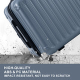 Luggage Sets New Model Expandable ABS+PC 3 Piece Sets with Spinner Wheels Lightweight TSA Lock (20/24/28), STEEL GRAY