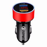 QC3.0+2.4A Dual USB Car Charger LCD Display 12-24V Cigarette Socket Lighter Fast Charger Power Auto USB Adapter Upgraded - V.I.P Digital Presence