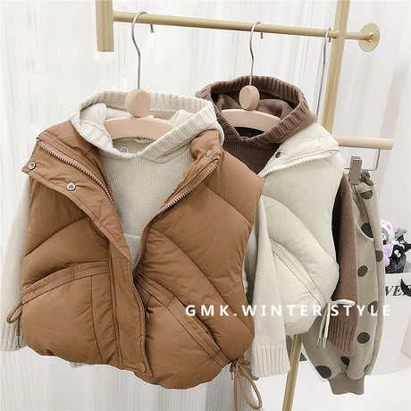 Children's standing collar cotton jacket vest winter loose vest for boys and girls camisole medium and small children's sweater - V.I.P Digital Presence
