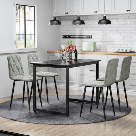 Dining Chairs Set of 4, Modern Kitchen Dining Room Chairs, Velvet Dining Chair Upholstered Cushion Seat and Sturdy Metal Legs - V.I.P Digital Presence