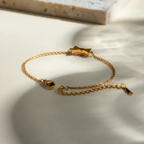 Stainless Steel Zircon Bow Bracelet - V.I.P Digital Presence