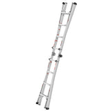 17ft Multi-Position Foldable Aluminum Ladder, A-Frame and Straight Ladder, ANSI 250lbs - V.I.P Digital Presence