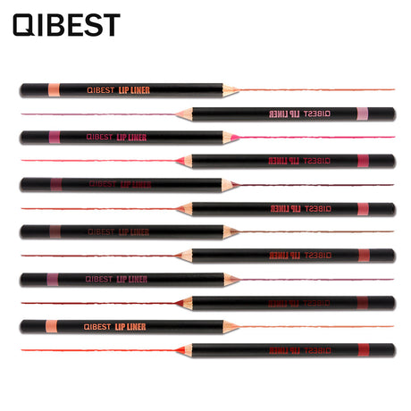 QIBEST Fashion Black Rod Lip Liner 12 Colors Mixed Color Lip Liner Set Waterproof Retouching Lipstick Pen - V.I.P Digital Presence