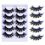 5 Pairs Of Colorful Fried False Eyelashes Multi Layer Thick Cross Mink Like Eyelashes - V.I.P Digital Presence
