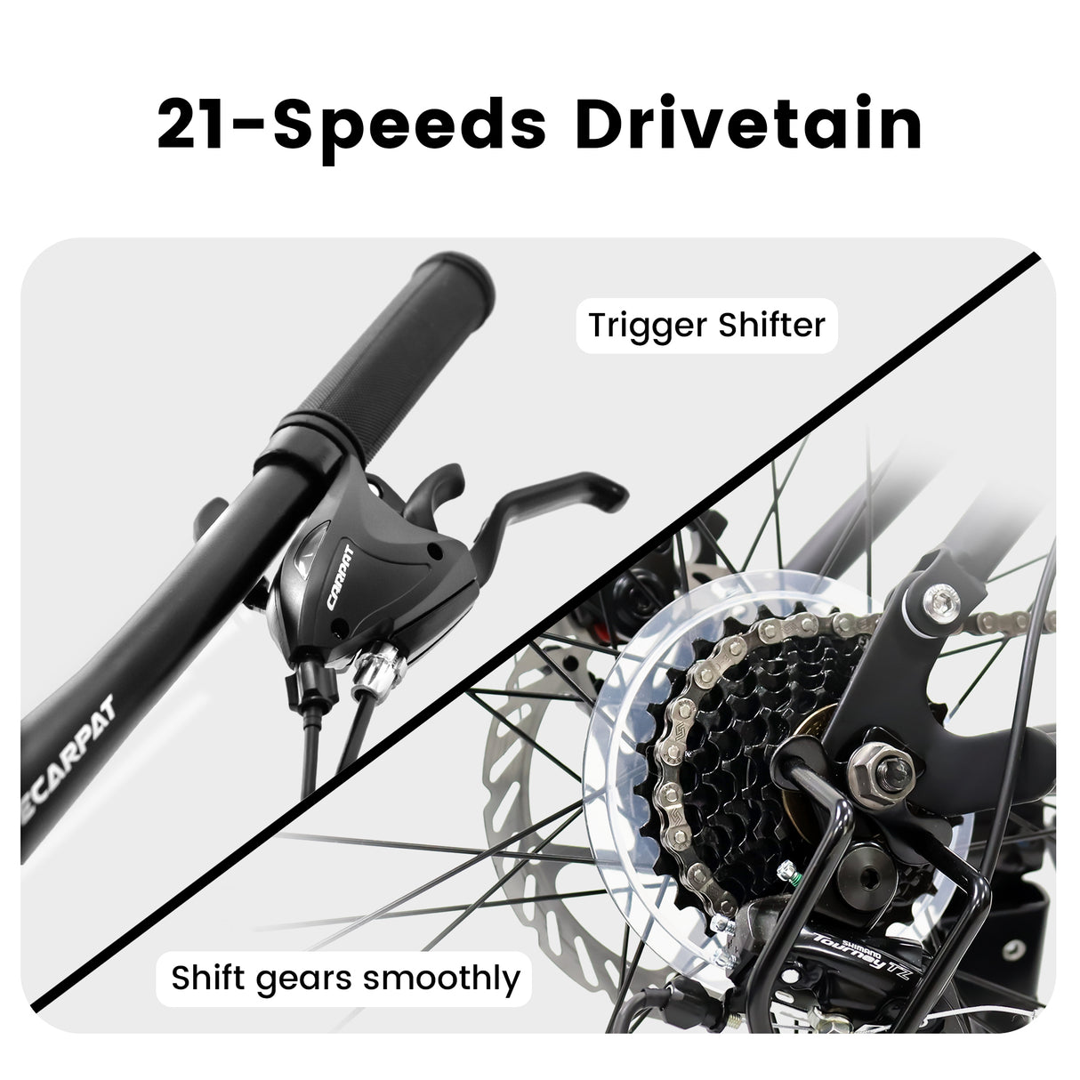 A2660 Ecarpat Mountain Bike 26 inch Wheel Carbon Steel Frame Disc Brake Thumb Shift Front Fork Rear Shock Absorber Bicycle - V.I.P Digital Presence