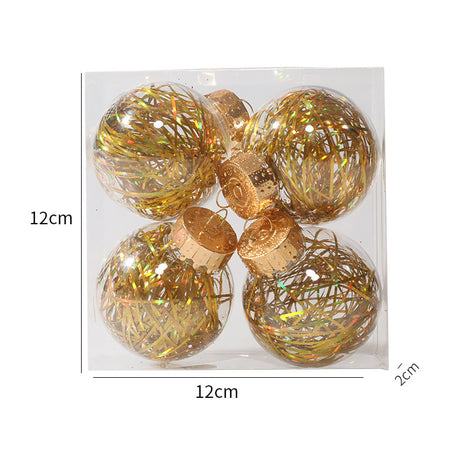 Christmas Ball Transparent PET Laser Silk Grass Ball Christmas Tree Pendant Decoration Props 4PCS per box - V.I.P Digital Presence