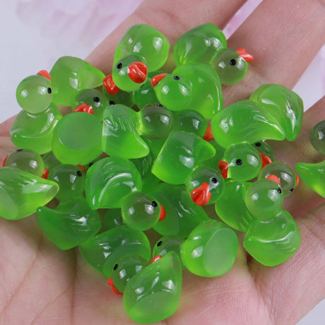 Resin luminous cartoon three-dimensional cute cartoon duck DIY car ornament keychain micro landscape hair clip decoration - V.I.P Digital Presence