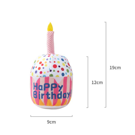 Pet Toy Birthday Cake Celebration Play Doll for Dogs with Sound and Chew Function Small Cake - V.I.P Digital Presence