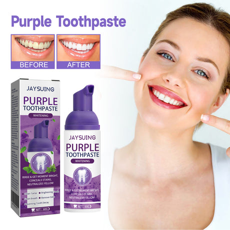 Purple Tooth Whitening Toothpaste, Brightens Teeth Cleans Stains And Relieves Bad Breath Beautiful Teeth Toothpaste - V.I.P Digital Presence