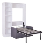 Twin Size Murphy Bed Wall Bed with Sofa,with Shelves,White - V.I.P Digital Presence