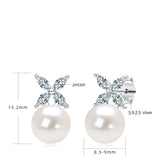 Fashionable freshwater pearl earrings s925 pure silver round strong light bulb earrings - V.I.P Digital Presence