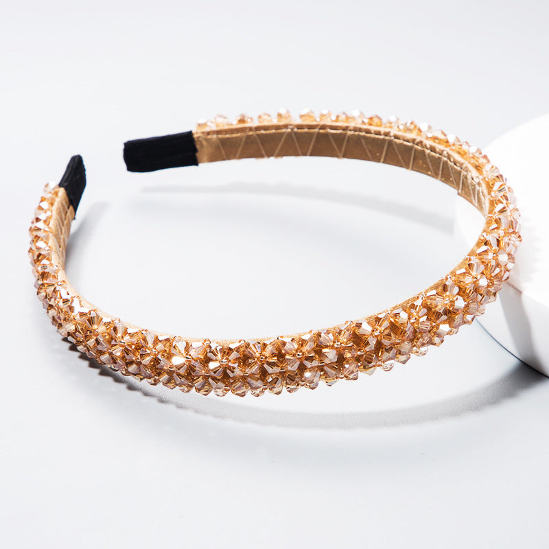 Korean Style Thin Edge Crystal Headband Women's Fashion Super Flash Headband Party Press Hair Accessories - V.I.P Digital Presence