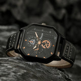 Fashion New Double Layer Square Shell Belt Casual Men's Sports Bracelet Set Quartz Watch - V.I.P Digital Presence
